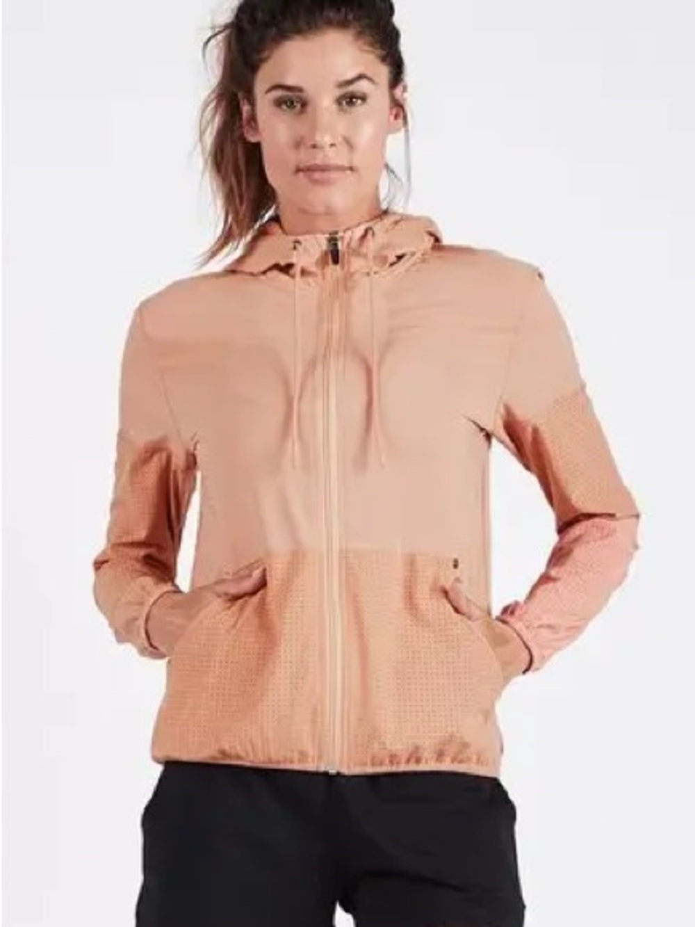 Vuori Stonesteps Hooded Windbreaker Jacket in Sunset, size Small EUC